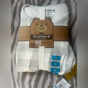 BearPaw Kids Pajama Set - Cream and Gray